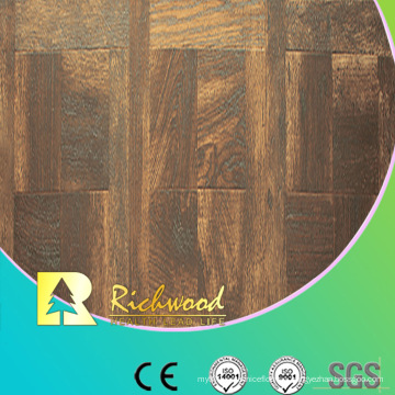 12.3mm AC4 Woodgrain textura nuez encerado con bordes Laminbate piso